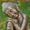 Glitzhome® 18" Faux Bronze Resting Buddha Garden Statue
